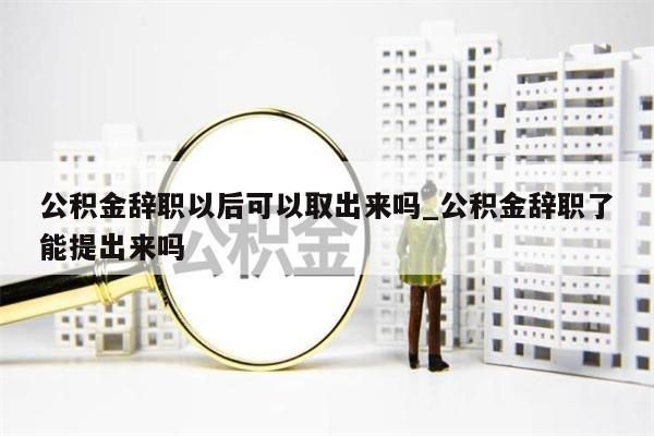 公积金辞职以后可以取出来吗_公积金辞职了能提出来吗